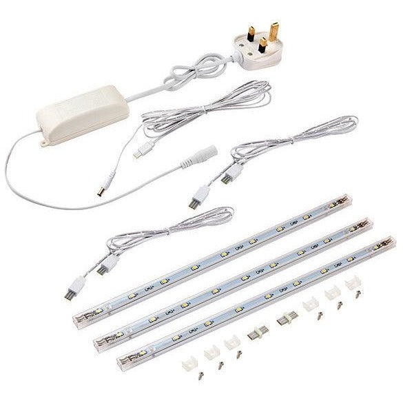thumbnail image 2 of Saxby Sleek CCT LED Under Cabinet Lighting – Linkable 305mm / 505mm Kit, White 2 of 4