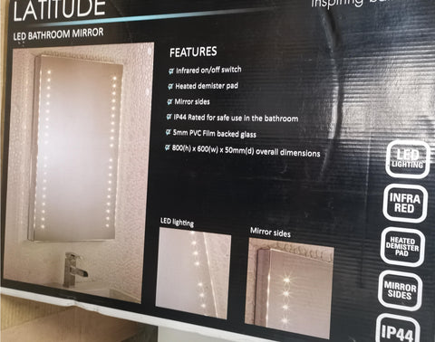 Tavistock "Latitude". LED Bathroom Mirror With Demister & Infra-Red
