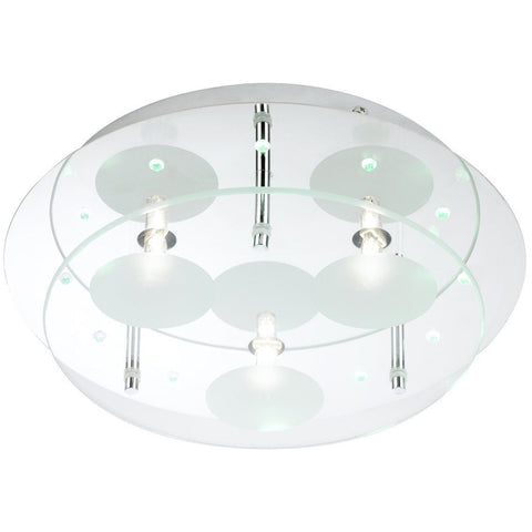 Endon Terragni Flush Chrome & Glass Round Ceiling 3 Lights TERRAGNI-CH