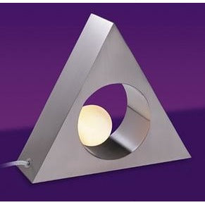 Firstlight Steel Triangle Designer Table Lamp 5486BS -RRP £68-