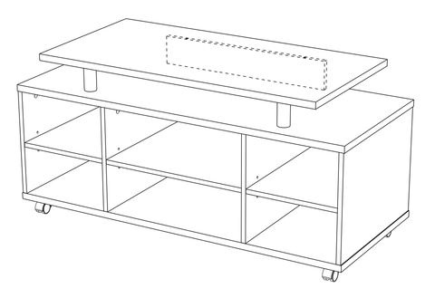 *Clearance* Oak Effect TV Stand With Castors & 6 Open Compartments