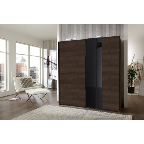 ASSEMBLY INCLUDED Qmax 'Cologne' 180cm Sliding Door Wardrobe - German Bedroom Furniture. Walnut